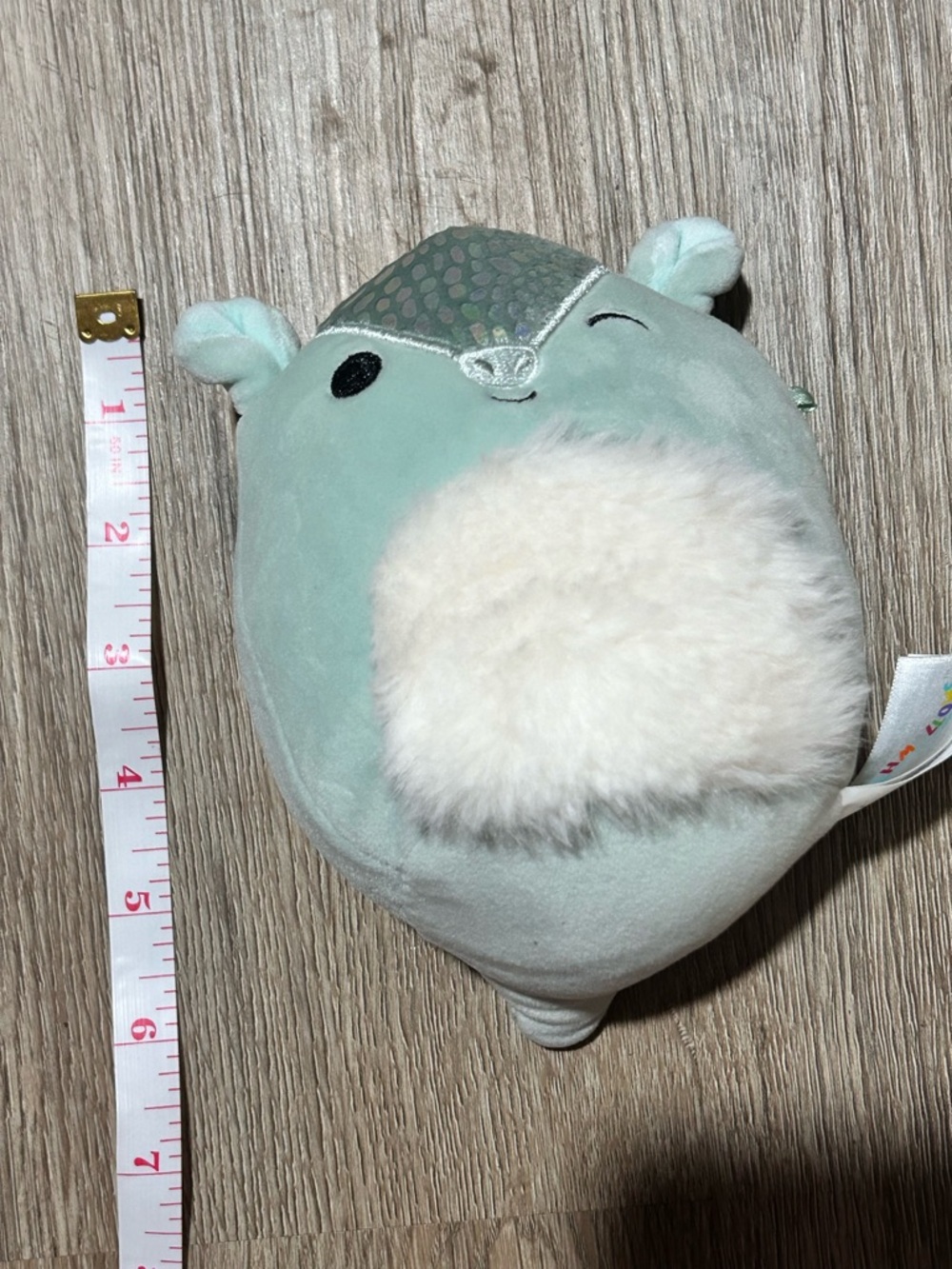 Squishmallows Mint Green Plush with Cream Fluffy Belly
